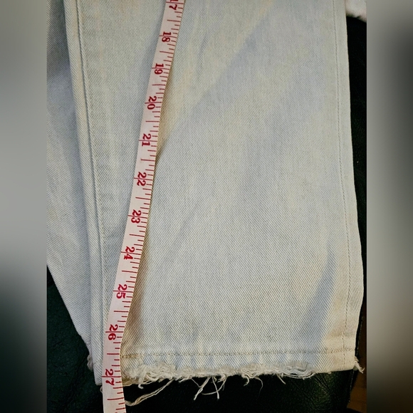 Flying Monkey Reform High Rise Mom Jeans Light Blue 27/5 Inseam 27 Raw Hem Nwt - Picture 9 of 13